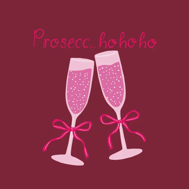 Kissen Prosecc ho ho ho rot