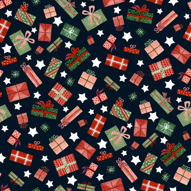 Dekovorhang Weihnachtsgeschenke