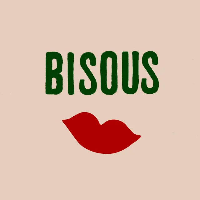 Servietten Bisous Kussmund Auf Beige