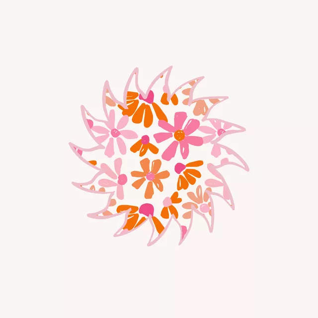 Kissen Sonne Blumen rosa