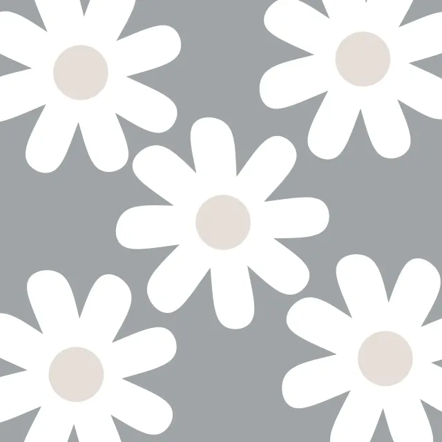 Kissen Gänseblümchen Weiß Grau