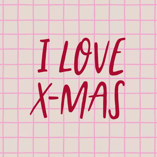 Kissen I LOVE X MAS rot pink