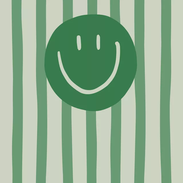 Kissen Smile Stripes dunkelgrün