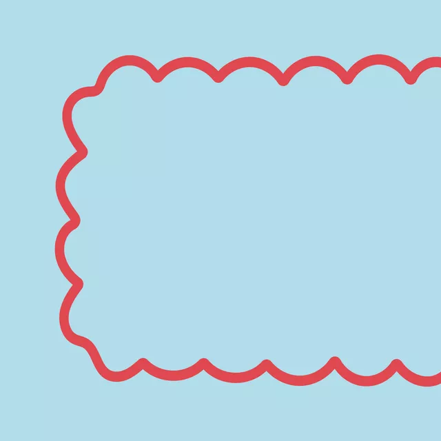 Tischset Wellenrand Blue Red