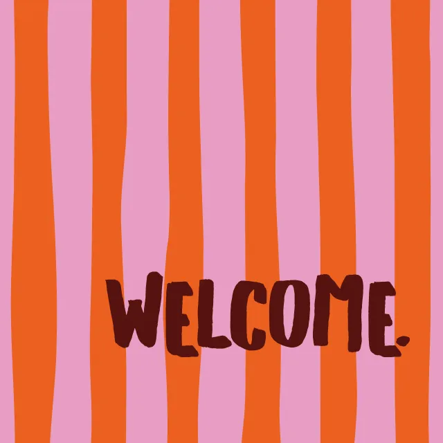 Bankauflage Welcome pink orange