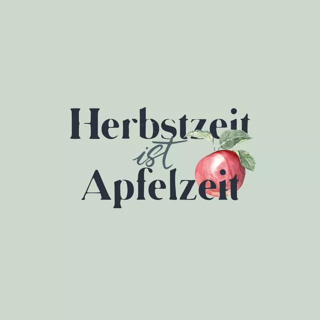 Kissen Herbstzeit Apfelzeit grün