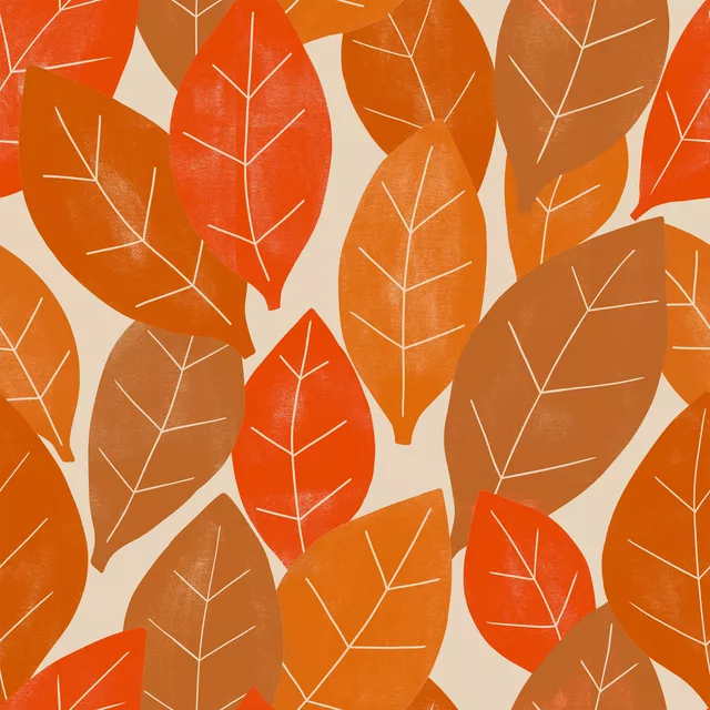 Bettwäsche Blätter orange