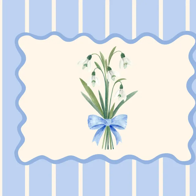 Kissen Schneeglöckchen blau