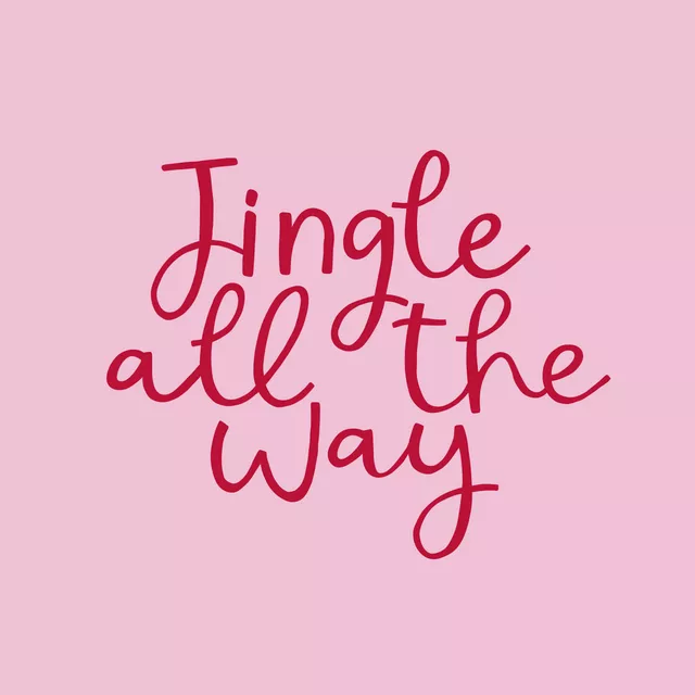 Kissen jingle all the way rosa rot