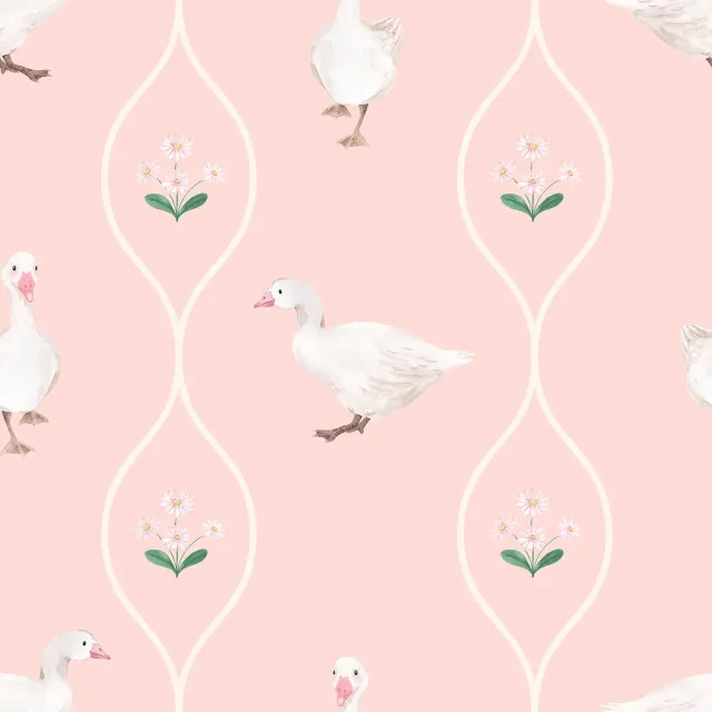 Dekovorhang Süße Gans ogee rosa