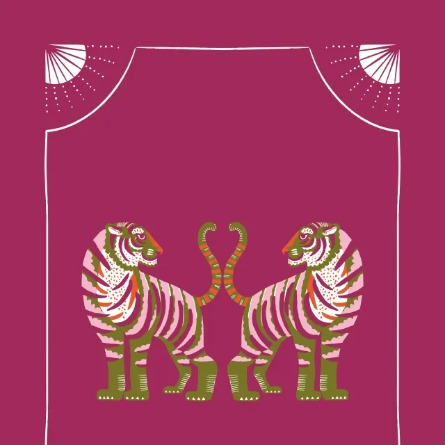 Tischdecke Tiger bordeaux