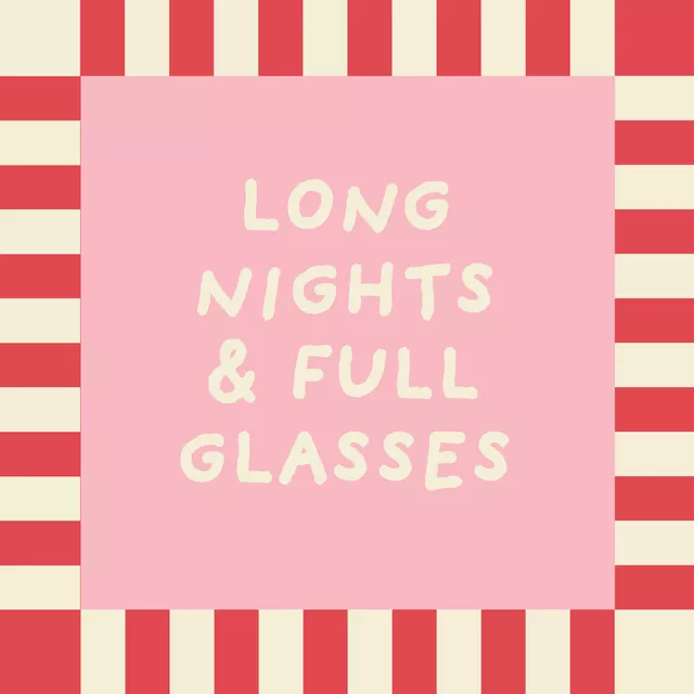 Kissen Long Nights Full Glasses Pink