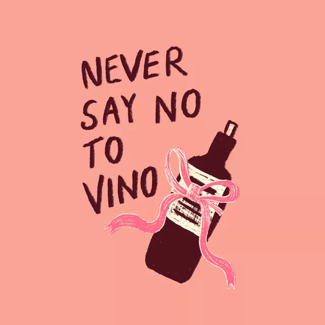 Geschirrtuch Never say no to vino