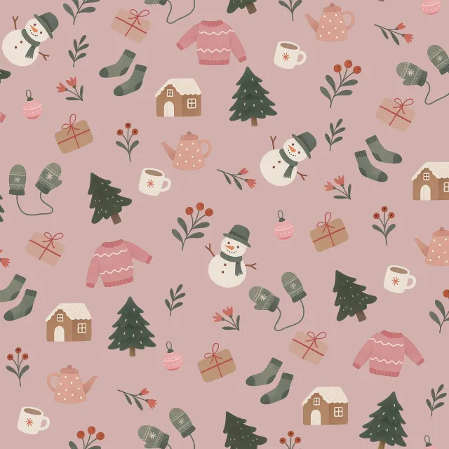 Tischdecke Ganz viel Weihnachten rosa