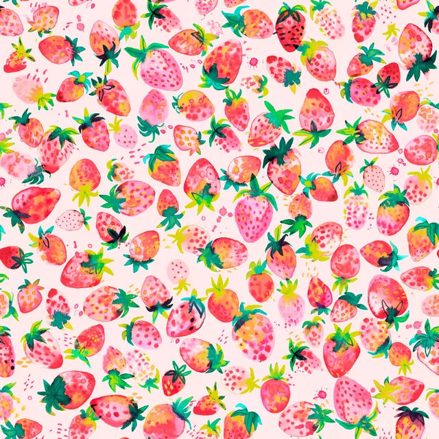 Kissen Sommer Erdbeeren Aquarell