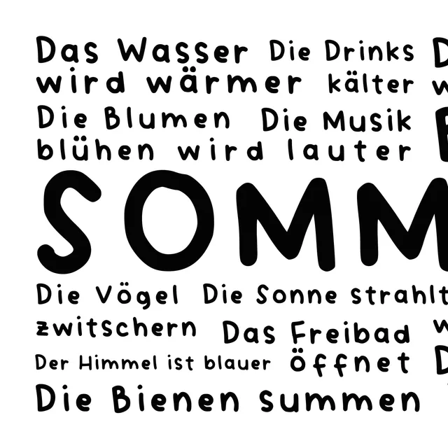 Kissen SOMMER VIBES - schwarzweiss