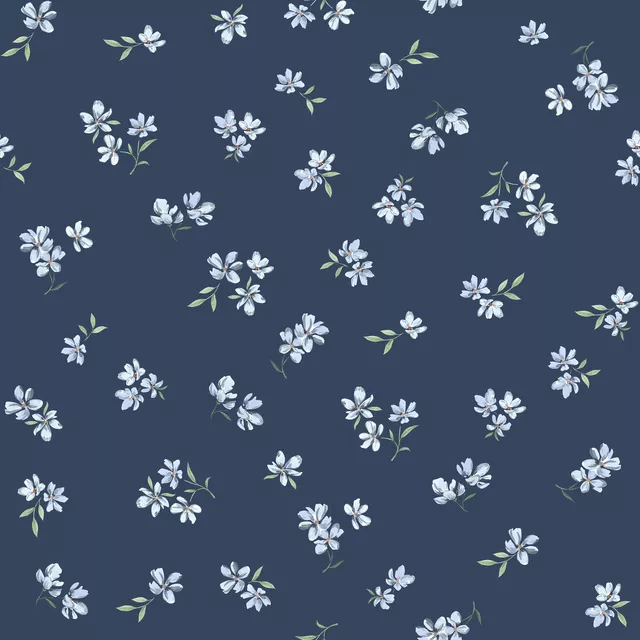 Kissen Kleine Blümchen dunkelblau