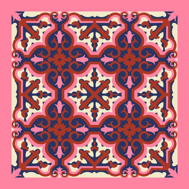 Kissen Azujelo Muster2 pink