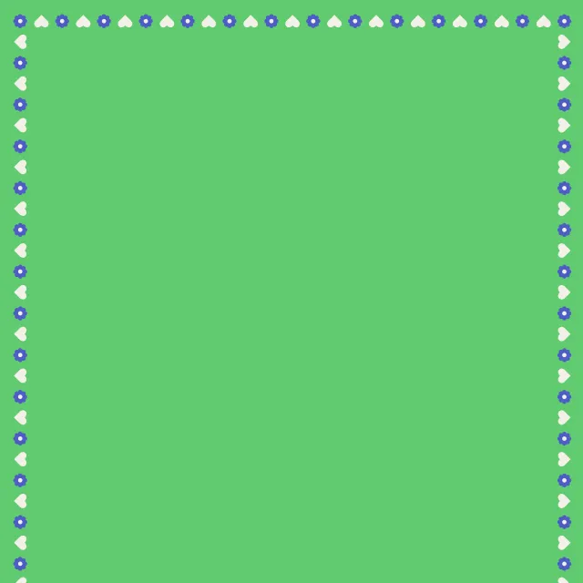 Tischdecke Blumen und Herzen grün