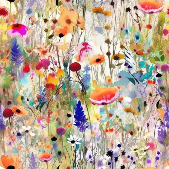 Tischdecke Abstrakte Wildblumen Wiese