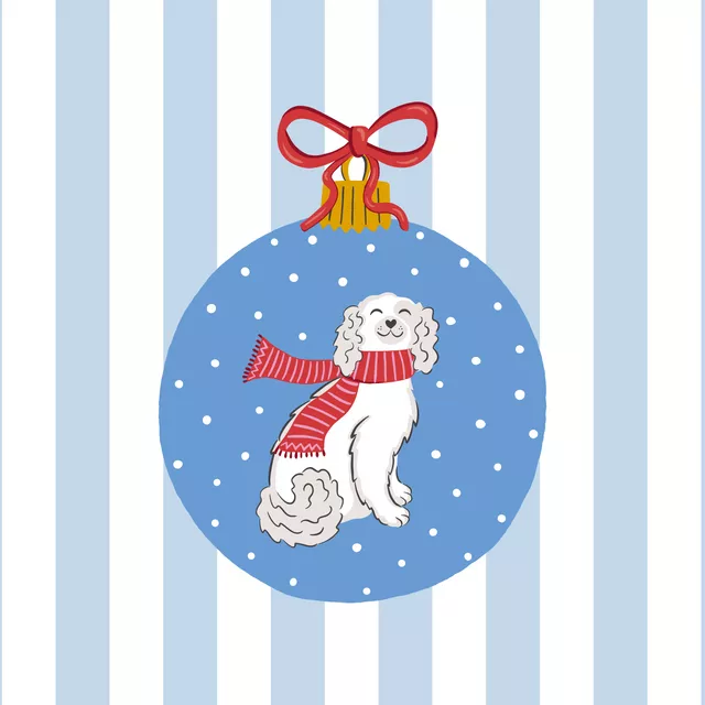Tischset Weihnachtskugel mit Hund