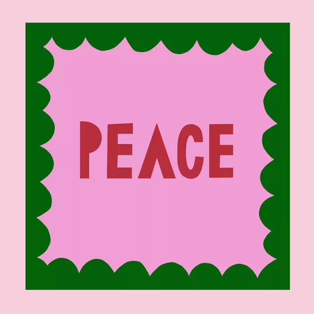 Sitzkissen Peace Statement Wellen