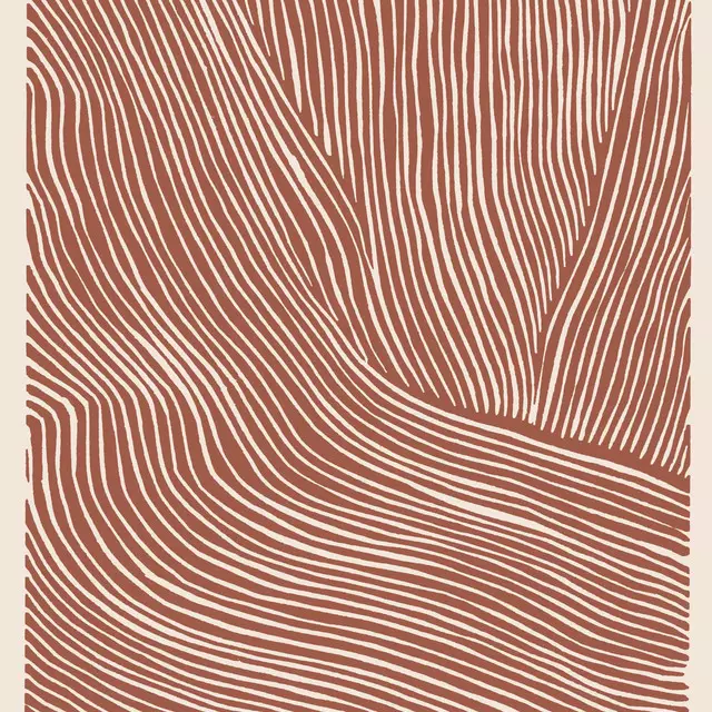 Kissen Terracotta Linocut Stripes