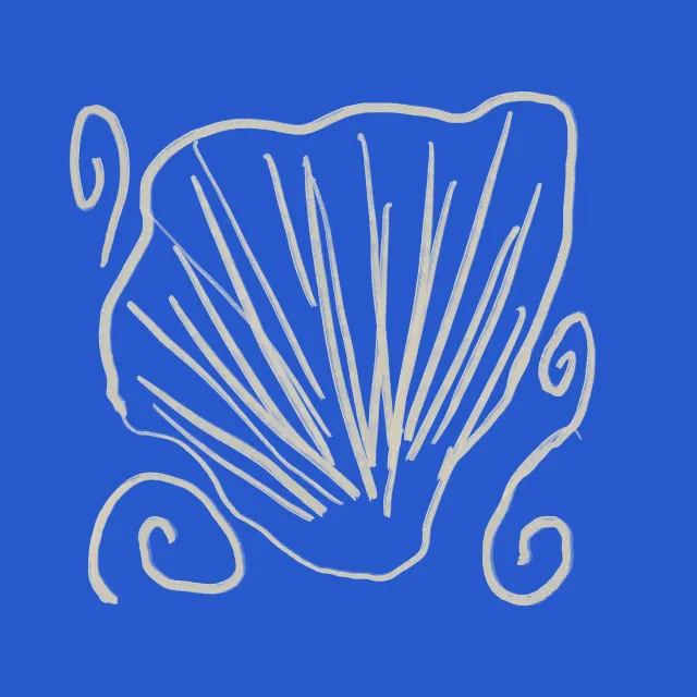 Kissen Greek Painted Shell Blue