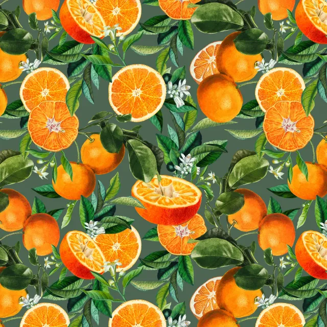 Kissen Orangen Sommer grün