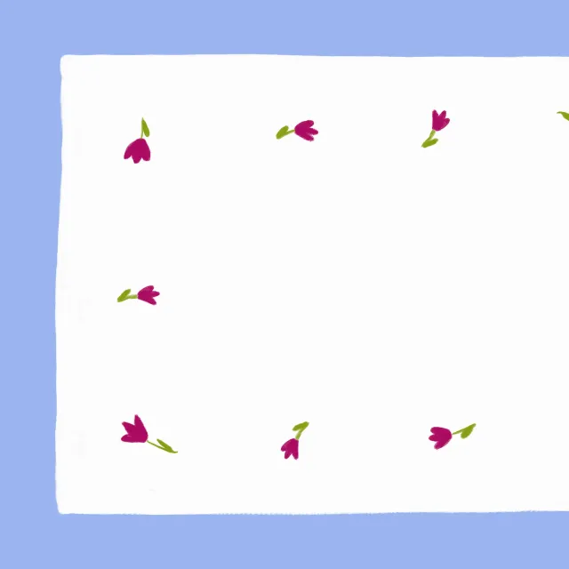 Tischset Blümchen Rahmen Blau