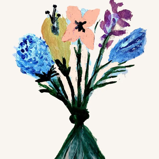 Dekovorhang Blumen Bouquet