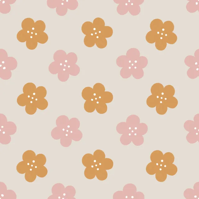 Bodenkissen Pinke und orange Blumen