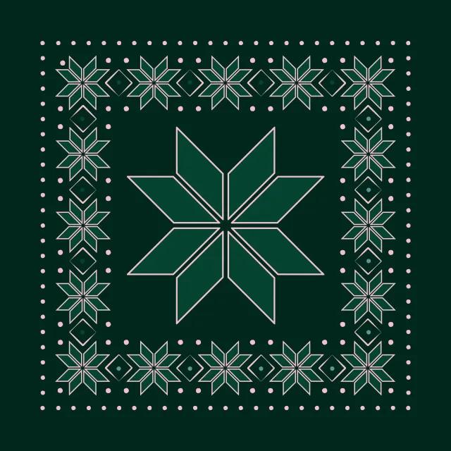 Kissen Norweger Stern dunkelgrün