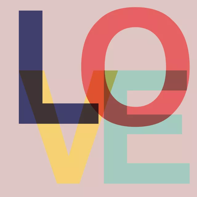 Kissen LOVE Typografie in Trendfarbe