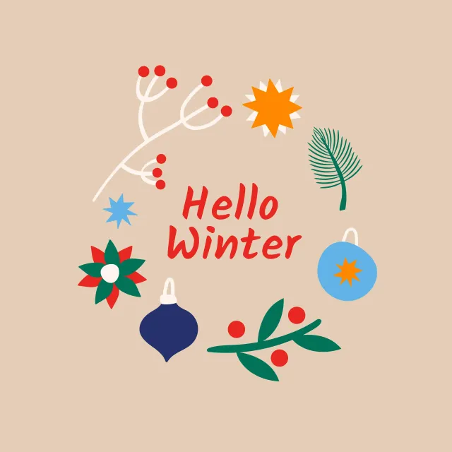 Kissen Hello Winter Cinnamon