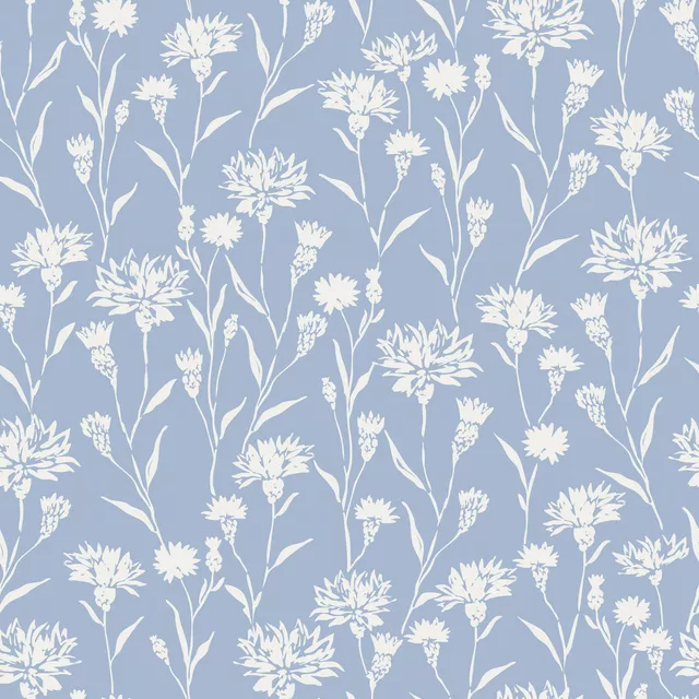 Kissen Kornblumen cashmere blau