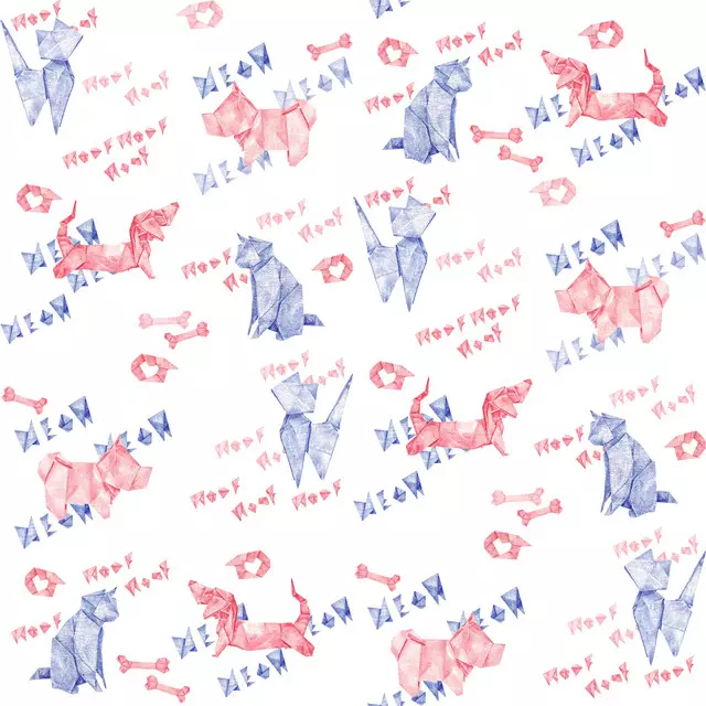 Sitzkissen Origami Dogs and Cats