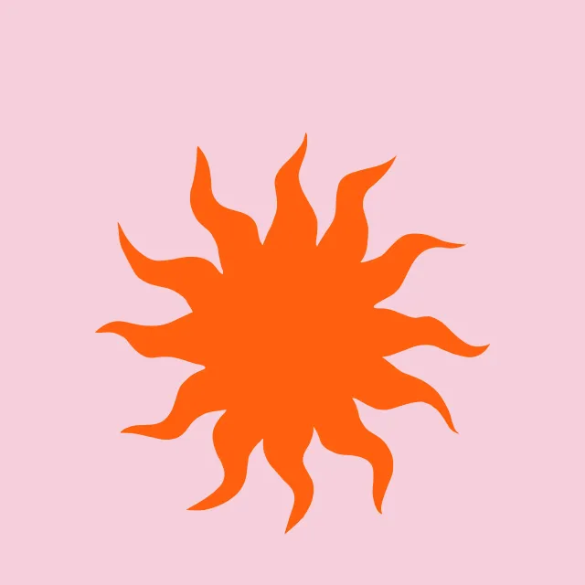 Bodenkissen Abstrakte Sonne Orange Rosa