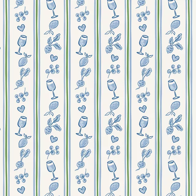 Kissen Al Fresco Streifen – Blau