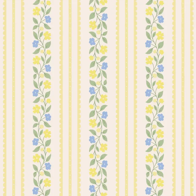 Tischdecke Blumen und Spitze Weiss Gelb