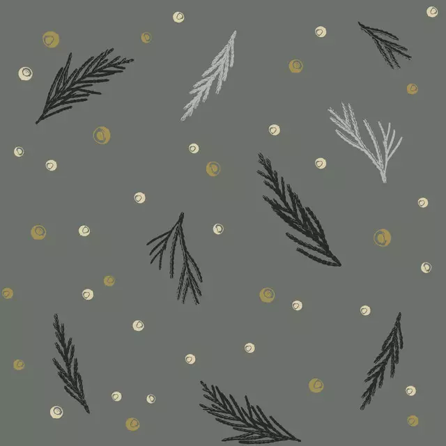 Tischset Tannenzweige grün & gold