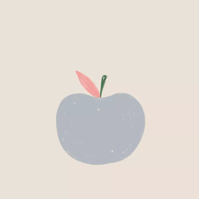 Kissen Apfel hellblau