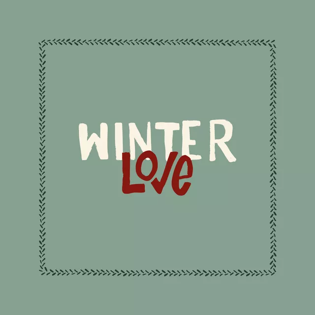 Kissen Winter Love granite green