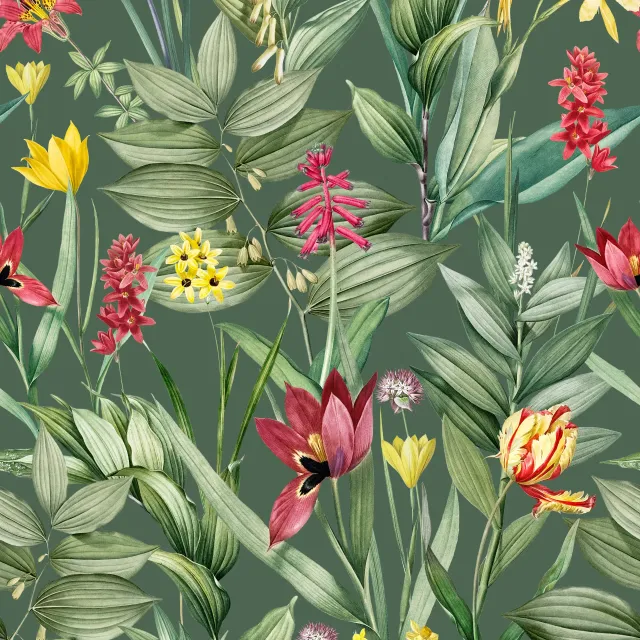 Tischdecke Exotische Pflanzenwelt grün