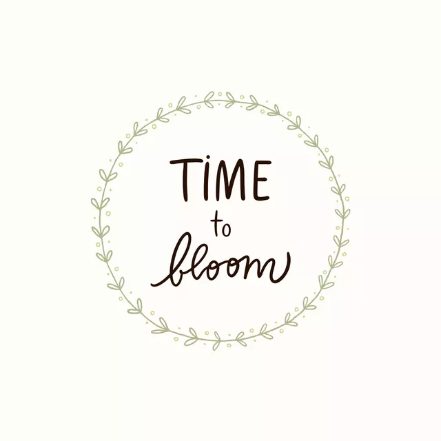 Kissen Time To Bloom typo grün