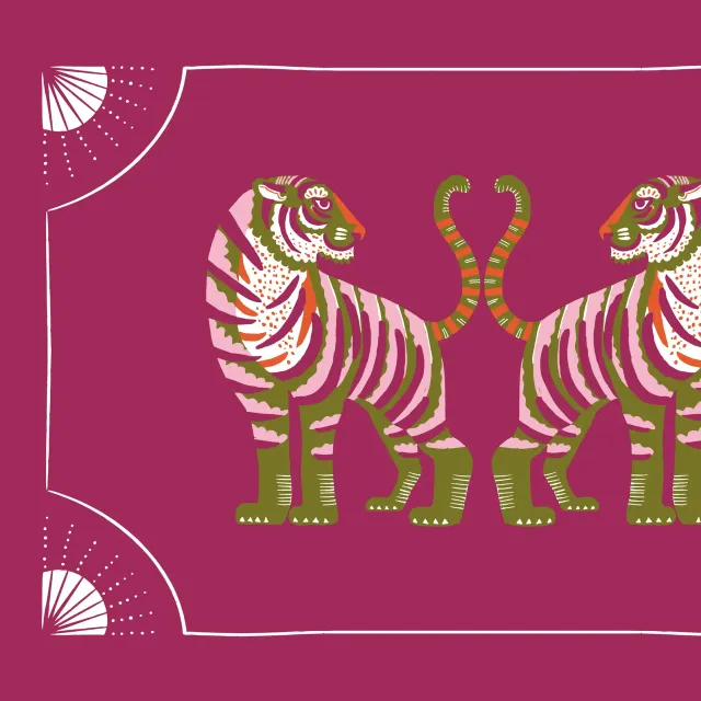 Kissen Tiger bordeaux