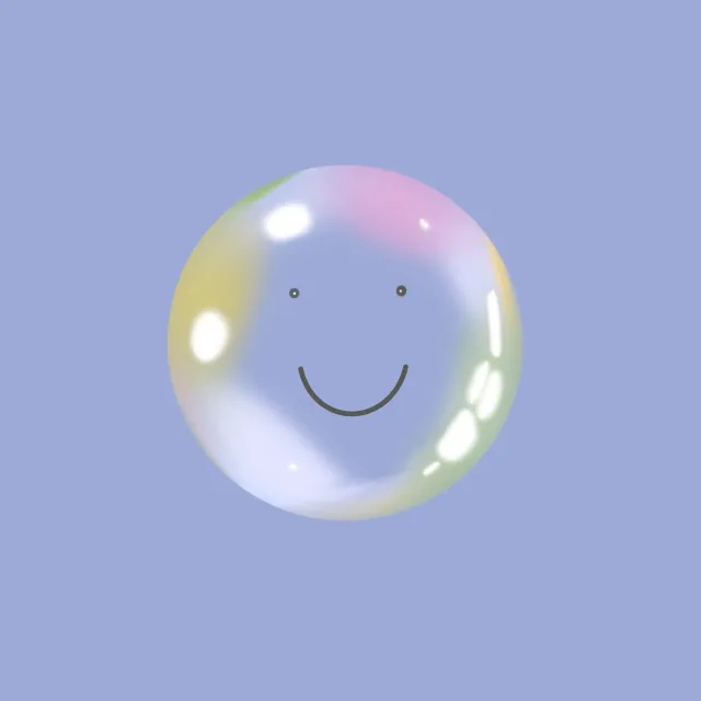 Kissen Seifenblase Smile Blau