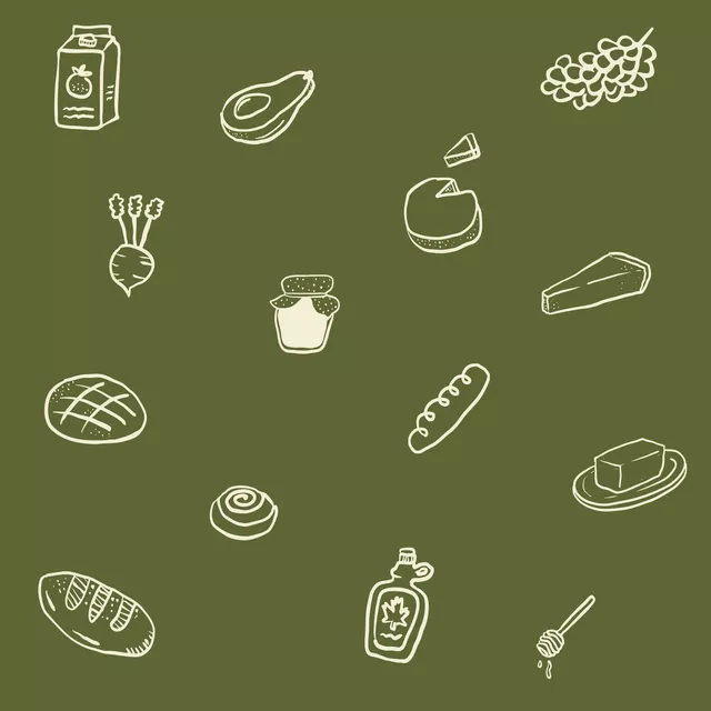 Kissen Brotzeit Pattern Beige Green