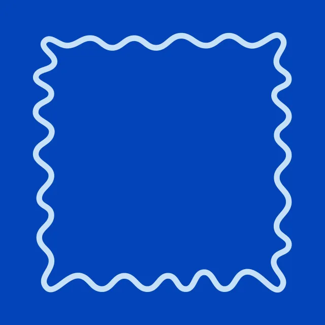 Kissen Wellenrand Blau