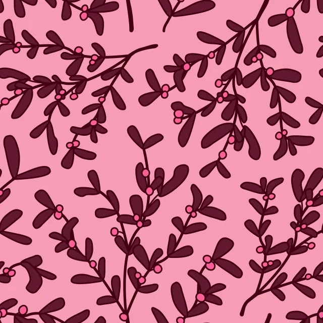 Kissen Mistletoe Pattern berry pink